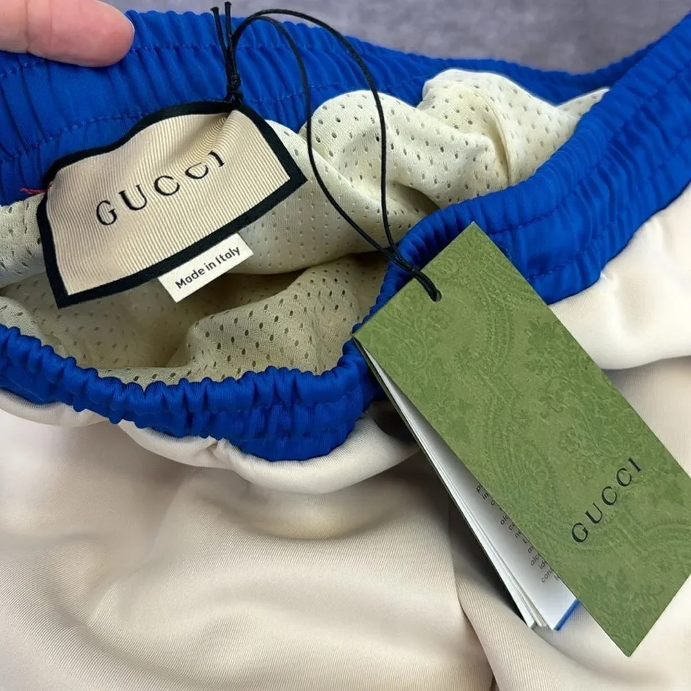Gucci NWT Logo Embossed Web Stripe Basketball Shorts Medium